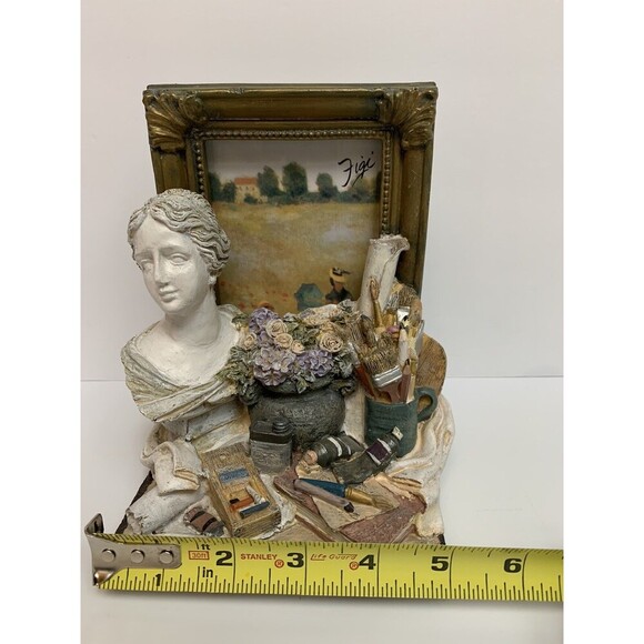 Figi Picture Frame Book Ends Roman Busts Artist Oil Paints & Brushes Vintage - Picture 9 of 10
